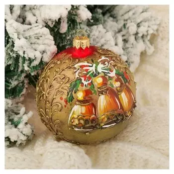 Шар новогодний "Рэтро" колокольчики D-10 см
