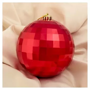 Шар пластик D-15 см "Диско" красный