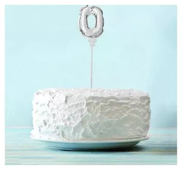 Шар самодув 3" «Цифра 0-9», с палочкой, самодув, набор 10 шт., цвет серебряный