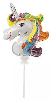 Шар-самодув 9" «Единорог», с палочкой, топпер
