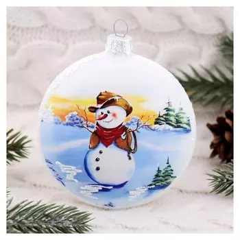 Шар "Снеговик" форма медальон, 9 см