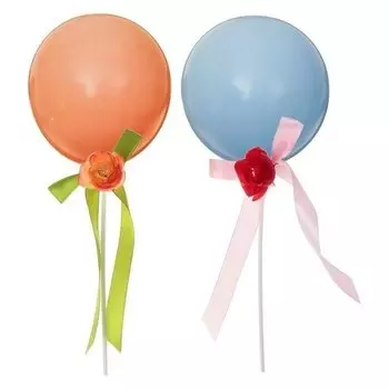 Шар-топпер латексный 5" «Макарун», палочки, ленты с цветами, набор 2 шт.