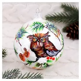 Шар "Волшебный лес" сова, 10 см