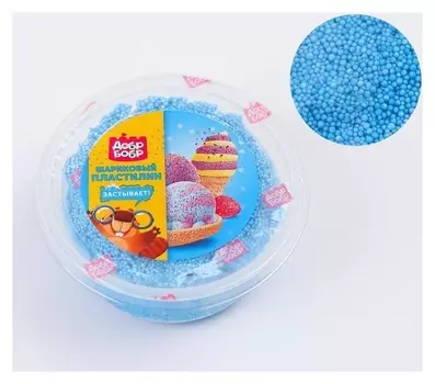 Шариковый пластилин застывающий 80 мл, голубой