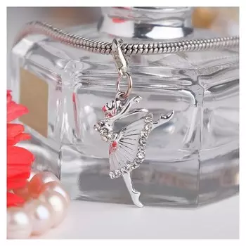 Шарм "Балерина", цвет белый в серебре