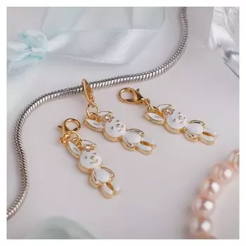 Шарм "Зайчик", цвет белый в золоте