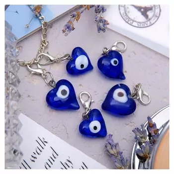 Шармик "Оберег" глазик в сердце, цвет синий