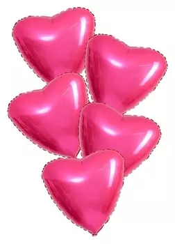 Шары фольгированные 19" «Сердца», набор 5 шт., пион