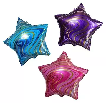 Шары фольгированные «Звёзды мрамор», фольга, набор 3 шт.