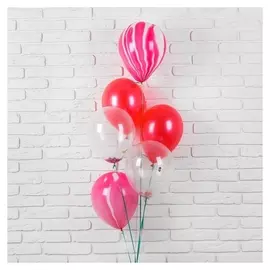 Шары латексные 12" «Яркие», набор 6 шт., цвет красный