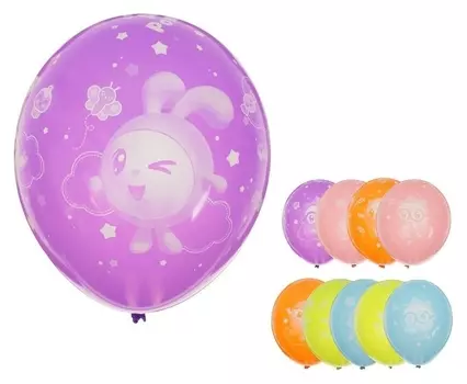 Шары латексные 14" «Малышарики», 5-сторонние, набор 25 шт., цвета, виды