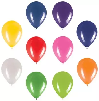 Шары воздушные золотая сказка, 12" (30 см), комплект 50 штук, 10 цветов, пакет