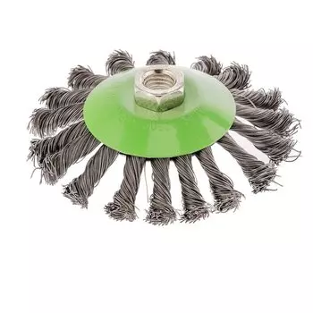 Щетка для ушм, 115 мм, м14, "Тарелка", крученая проволока 0.5 мм