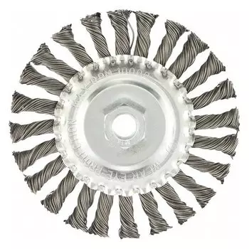Щетка для УШМ 125 мм, м14, плоская, крученая проволока 0.8 мм
