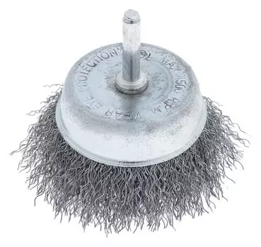 Щетка металлическая для дрели Tundra, со шпилькой, "Чашка", 75 мм