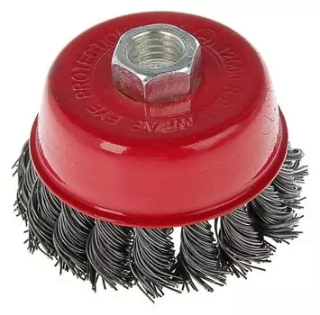 Щетка металлическая для УШМ Lom, крученая проволока, "Чашка", м14, 75 мм