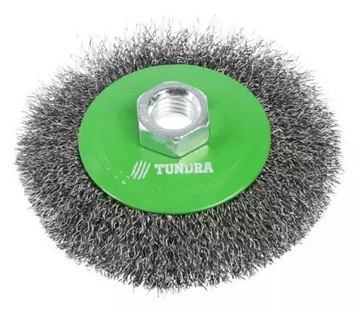 Щетка металлическая для УШМ Tundra, "Тарелка", м14, 100 мм