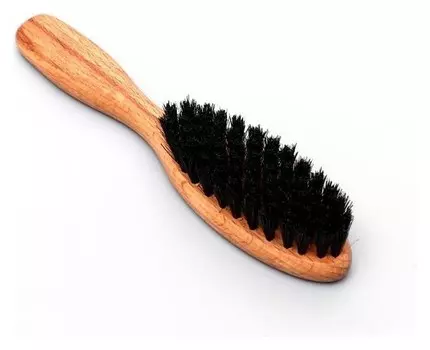 Щётка с натуральной щетиной для шерсти собак, 19x4x1,2 см, черная