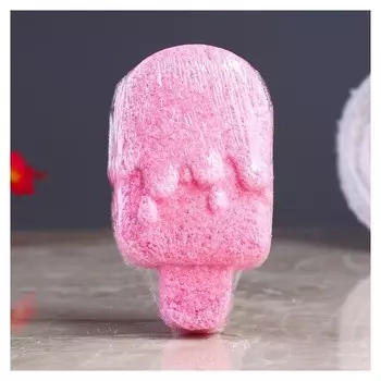 Шипучая бомбочка "Мороженка" с ароматом шоколада, розовая