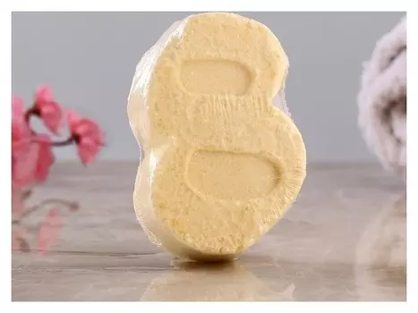 Шипучая бомбочка "С 8 марта" с ароматом ванили, жёлтая