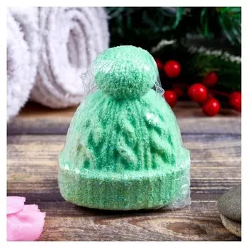 Шипучая бомбочка "Шапочка" с ароматом печенья зелёная