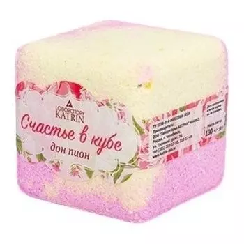 Шипучая соль для ванн счастье в кубе "Дон пион"