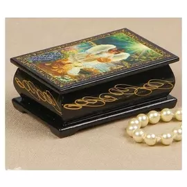 Шкатулка «Ангелочек с птичками», 6×9 см, лаковая миниатюра