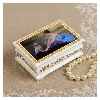 Шкатулка «Балерина», белая, 6×9 см, лаковая миниатюра