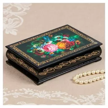 Шкатулка «Цветы», 11×16 см, лаковая миниатюра