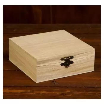 Шкатулка дерево для росписи квадрат "Полосатая" 5х13х13 см