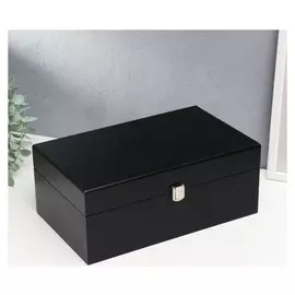 Шкатулка дерево для украшений "Чёрная матовая" 12х18х30 см