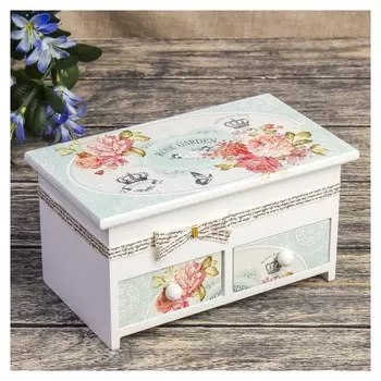 Шкатулка дерево комод "Цветочный" 9,5х19,5х11 см