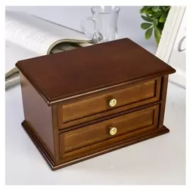 Шкатулка дерево "Комод с 2-мя ящиками" коричневая 12,5х14х21,5 см