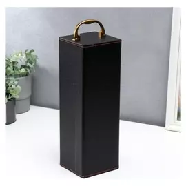 Шкатулка дерево, кожзам под бутылку "Крокодил" 4 предмета 36х11х12 см