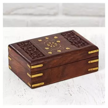 Шкатулка дерево "Лепестки" 15х10х6 см