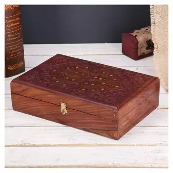 Шкатулка дерево "Лепестки" 30х20х9 см