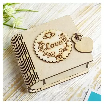 Шкатулка дерево Love12х14х6,5 см