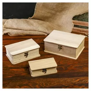 Шкатулка дерево под роспись "Книги" (Набор 3 шт) 9,5х16 см 7х20х13,5 см 9х24х17,5 см