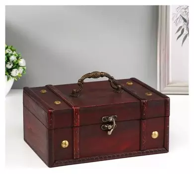 Шкатулка дерево сундучок "Средневековье" с клёпками 9,5х22х15,5 см