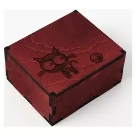 Шкатулка деревянная "Клубок" 10х12х6 см цвет махагон