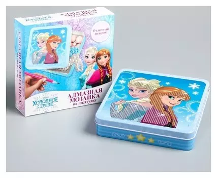 Шкатулка для декорирования стразами «Анна и эльза»‎, холодное сердце 14 X 13,6 см