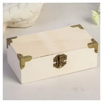 Шкатулка для росписи дерево "С уголками" 5,5х16х8,5 см