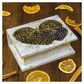 Шкатулка "Два сердца" 15х10х5 см
