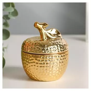 Шкатулка керамика "Золотое яблочко" 8,5х7х7 см
