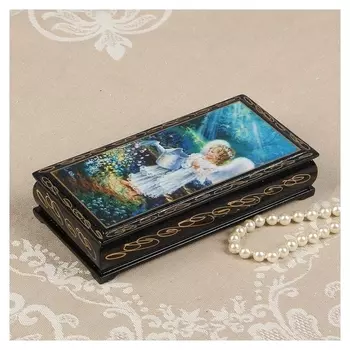 Шкатулка - купюрница «Ангел с лейкой», 8,5×17 см, лаковая миниатюра