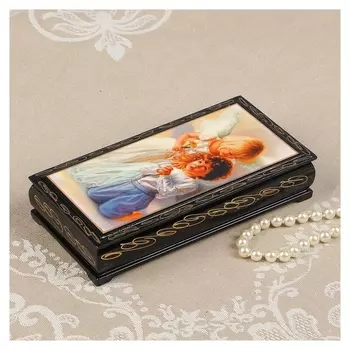 Шкатулка - купюрница «Ангелочки», 8,5×17 см, лаковая миниатюра