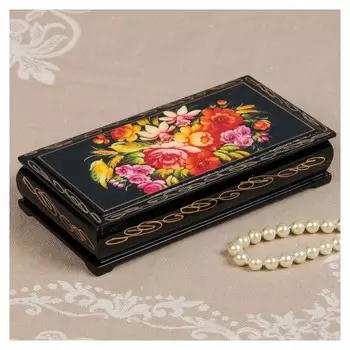 Шкатулка - купюрница «Полевые цветы», 8,5×17см, лаковая миниатюра