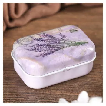 Шкатулка металл "Лаванда" 2,5х5,5х4 см