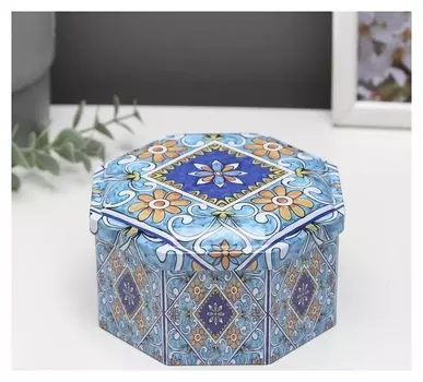 Шкатулка металл многогранник "Восточные узоры" 6,5х11,5х11,5 см