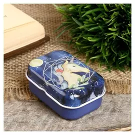 Шкатулка металл прямоугольная "Единорожка" 2,2х5,8х4 см